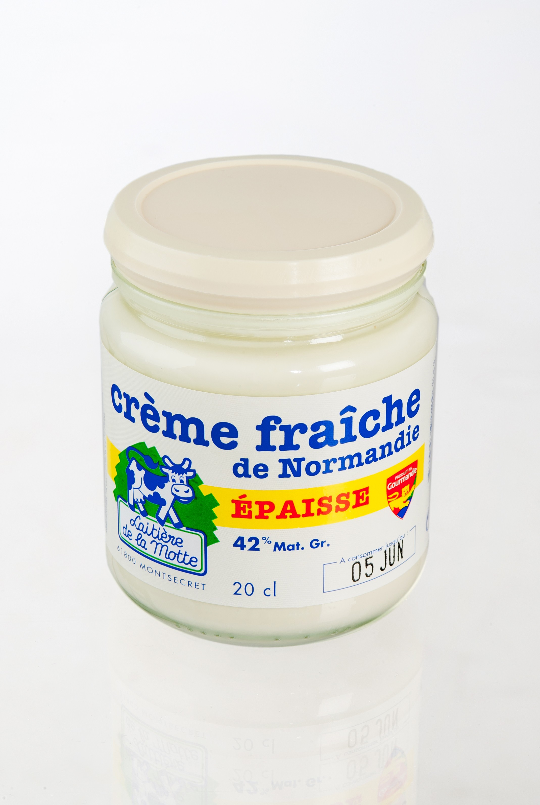 Crème fraîche épaisse de Normandie 42% en pot de verre