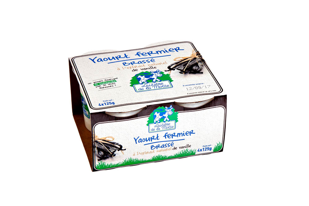 Pack de yaourts fermiers brassés à l'extrait naturel de vanille Laitière de la Motte